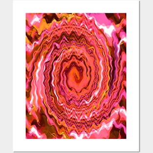 Pink Groovy Swirl Abstract Art Posters and Art